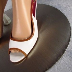 Kate Spade White Leather Heel Pump Slingbacks 9M
